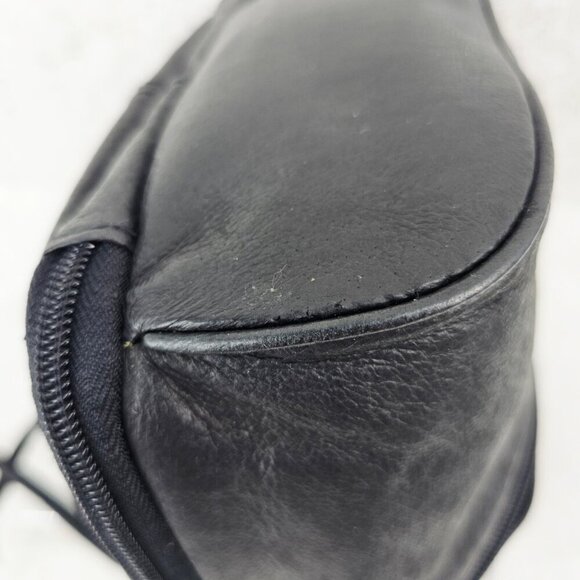 GREAT AMERICAN LEATHERWORKS Black Nubuck Leather Crossbody Organizer Bag - Picture 7 of 14